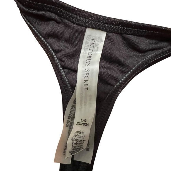 Victoria’s Secret Rhinestone Strap Brazilian Bikini Bottom Black L - Picture 8 of 14